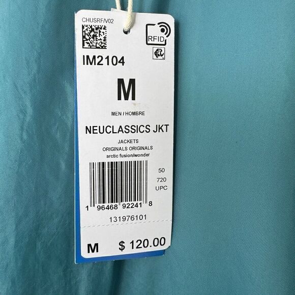 Adidas‎ Neuclassics Quilted Jacket NWT Men's Medium Arctic Fusion Full Zip Coat - Picture 15 of 16